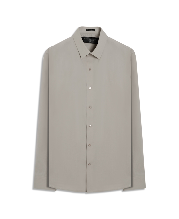 Camisa Wrinkled Cotton Slim Cinza