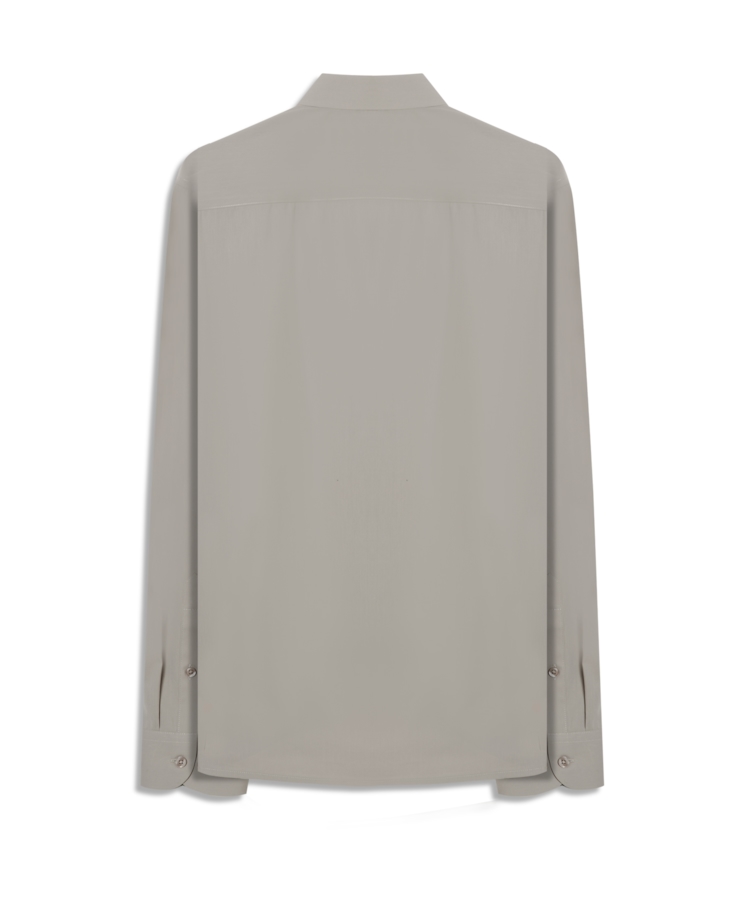 Camisa Wrinkled Cotton Slim Cinza