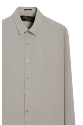 Camisa Wrinkled Cotton Slim Cinza