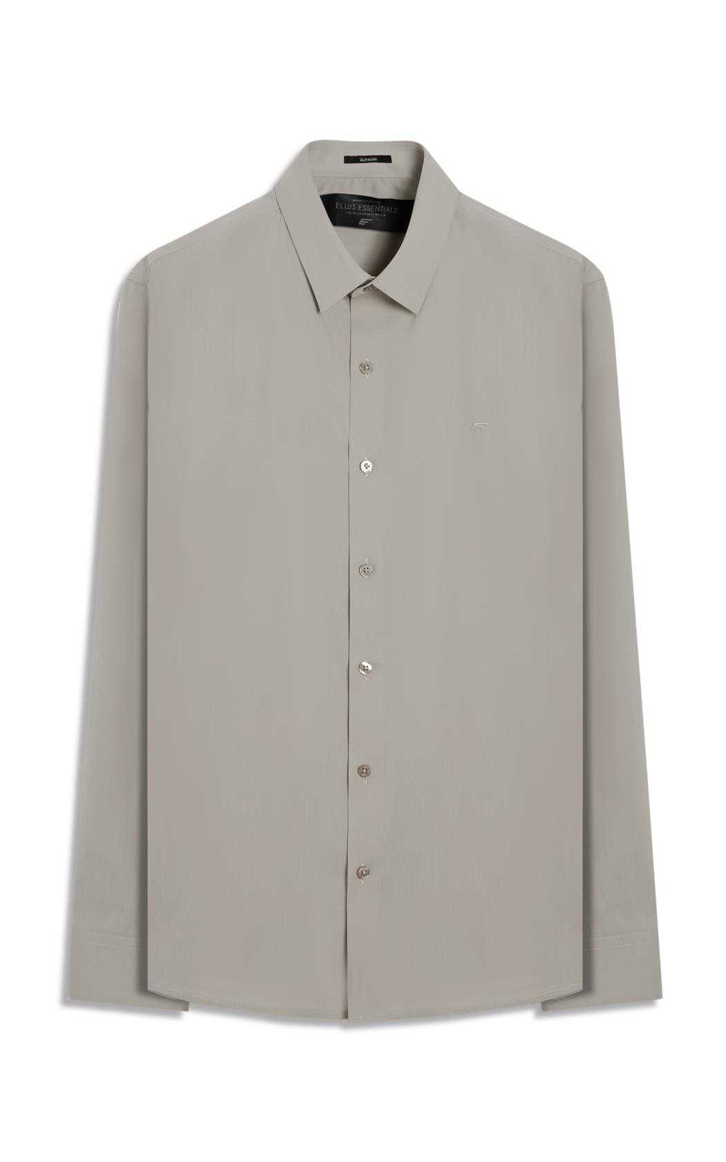 Camisa Wrinkled Cotton Slim Cinza