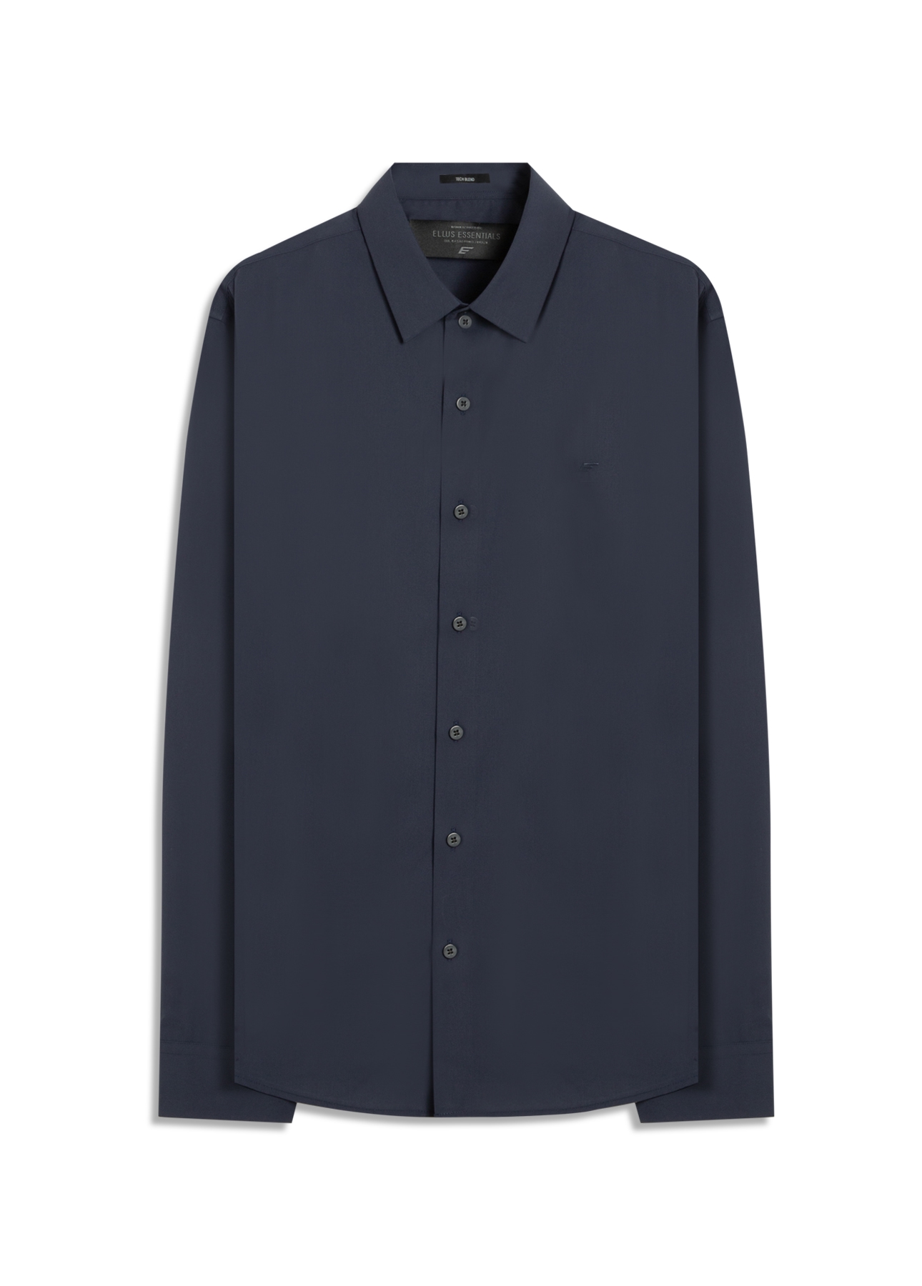 Camisa Wrinkled Cotton Slim Dark Navy