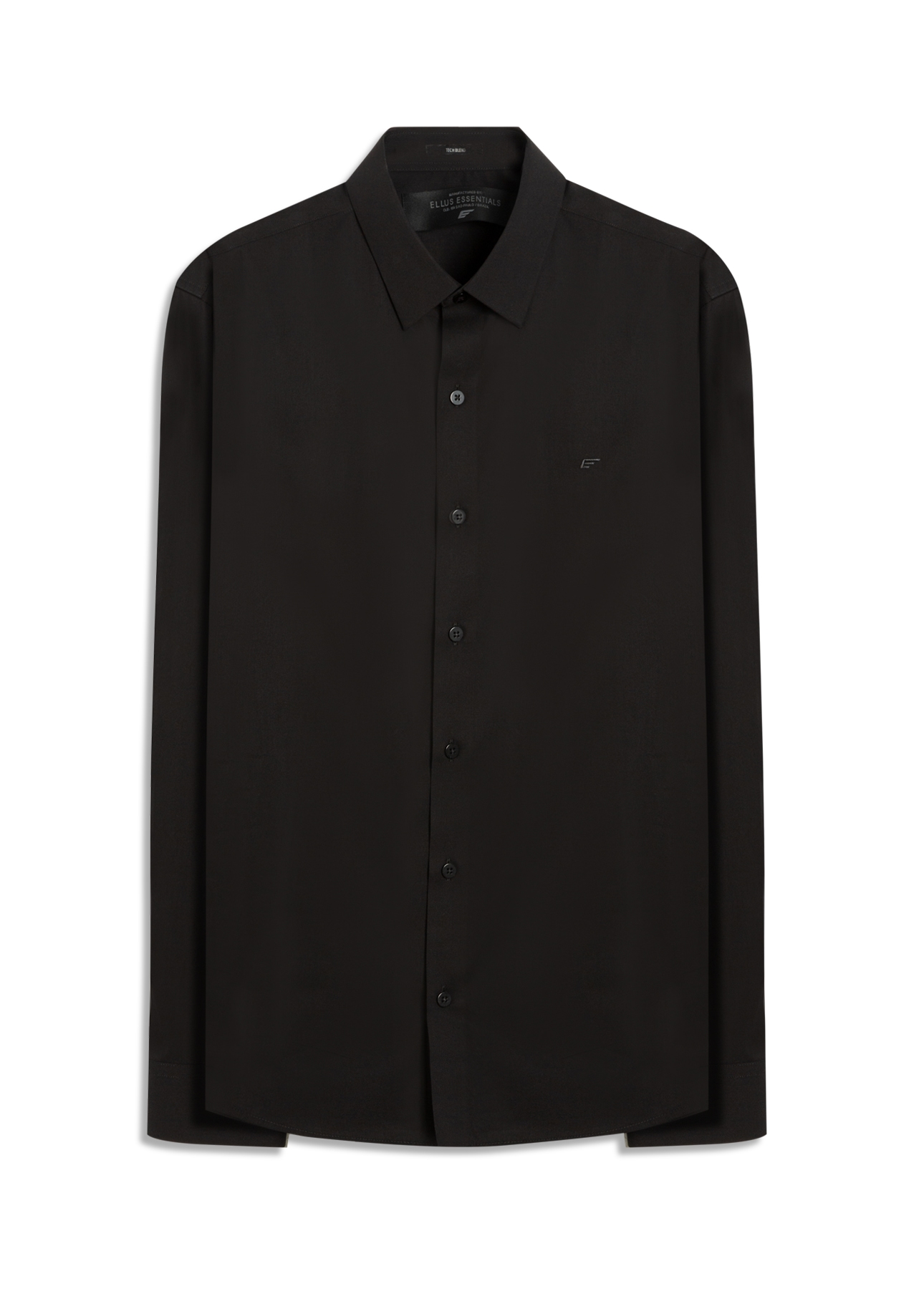 Camisa Wrinkled Cotton Slim Preto