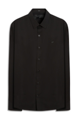 Camisa Wrinkled Cotton Slim Preto