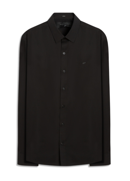 Camisa Wrinkled Cotton Slim Preto