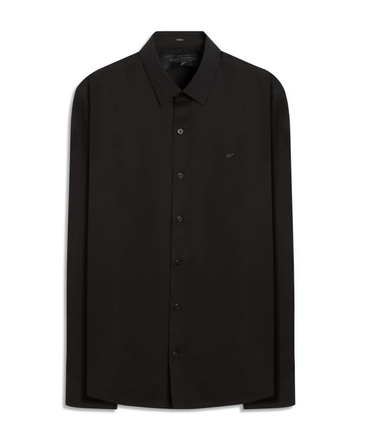 Camisa Wrinkled Cotton Slim Preto