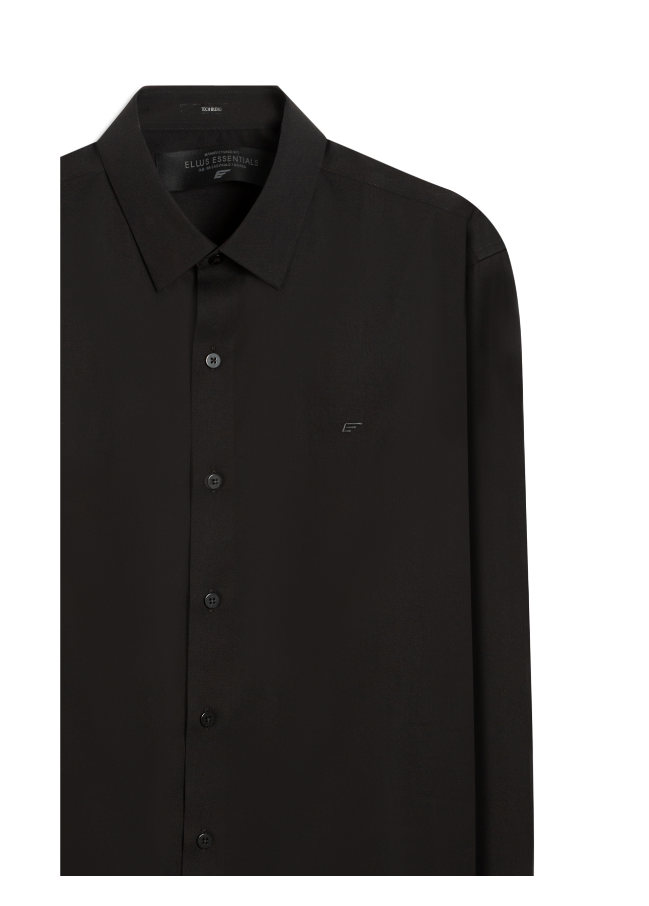 Camisa Wrinkled Cotton Slim Preto