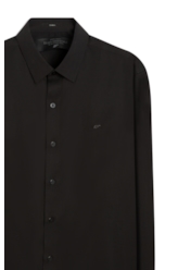 Camisa Wrinkled Cotton Slim Preto
