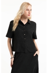Camisa Wrinkled Petit Preto