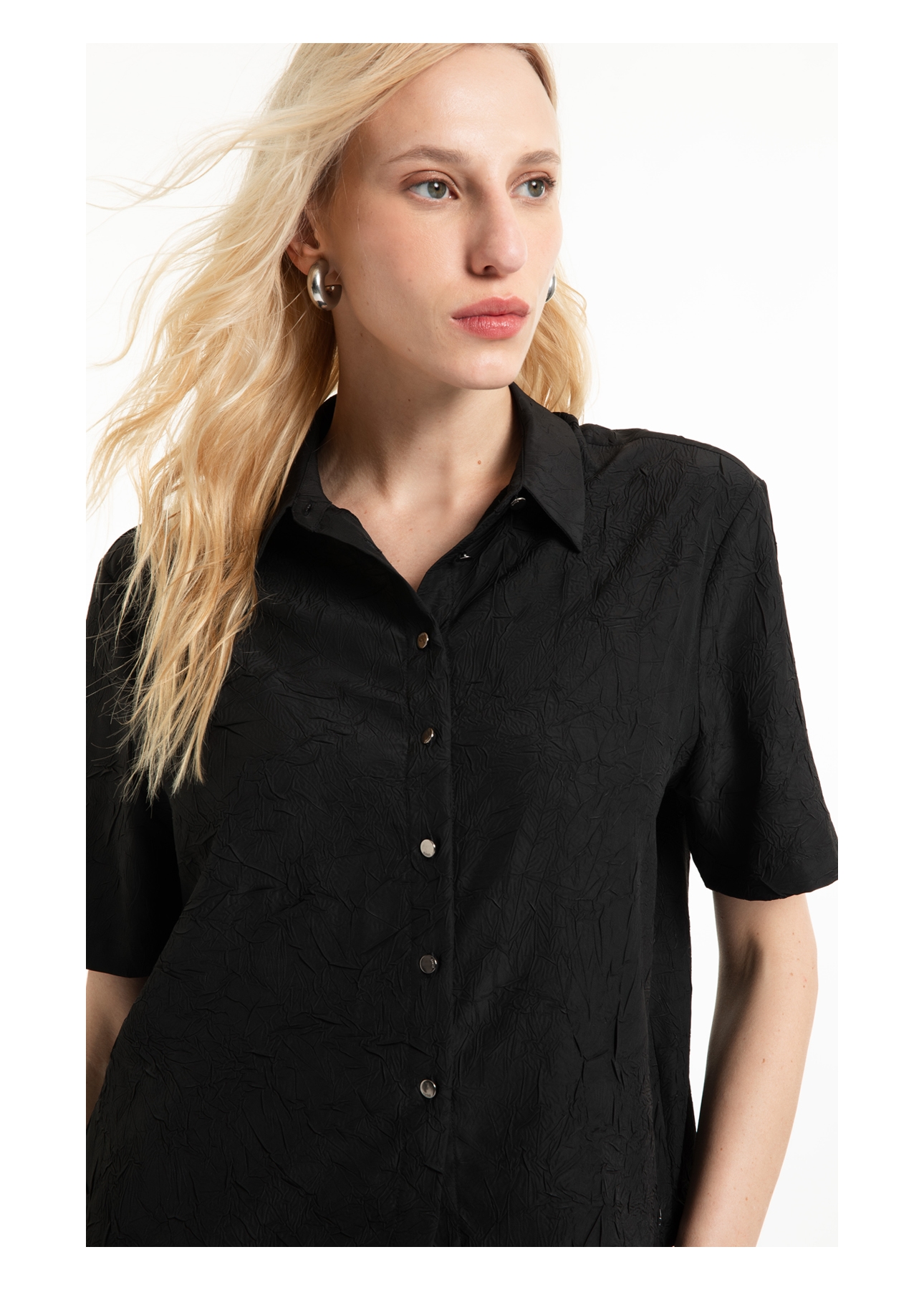 Camisa Wrinkled Petit Preto