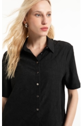 Camisa Wrinkled Petit Preto