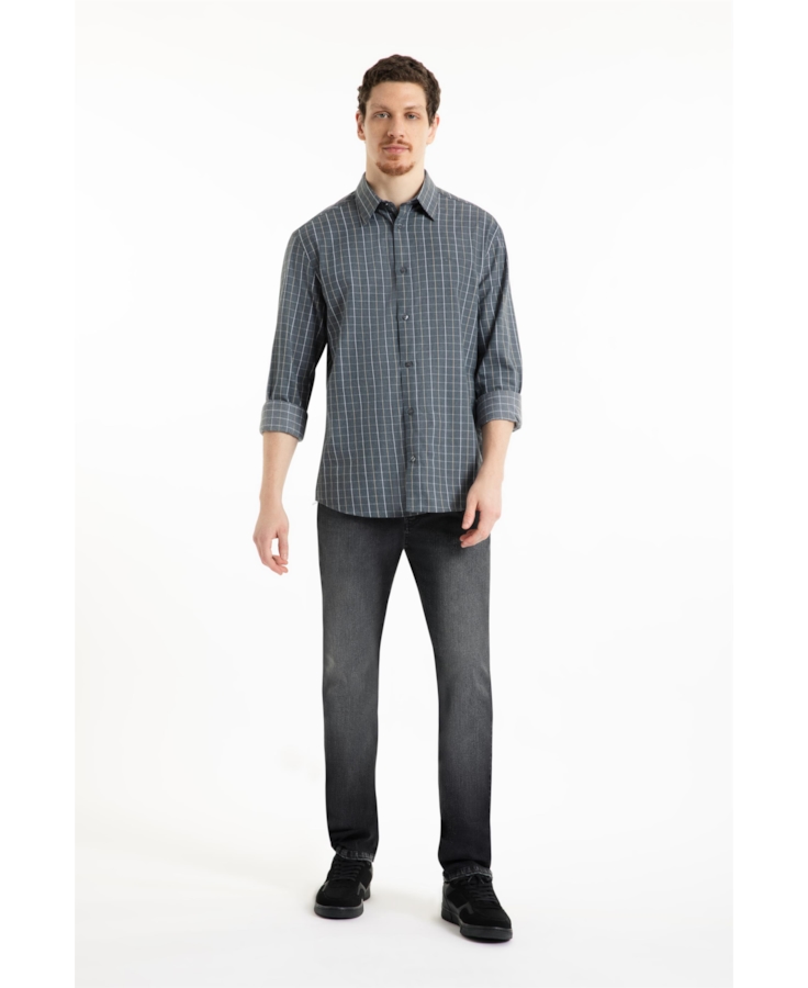 Camisa Xadez Wool Touch Ross Irish Cinza