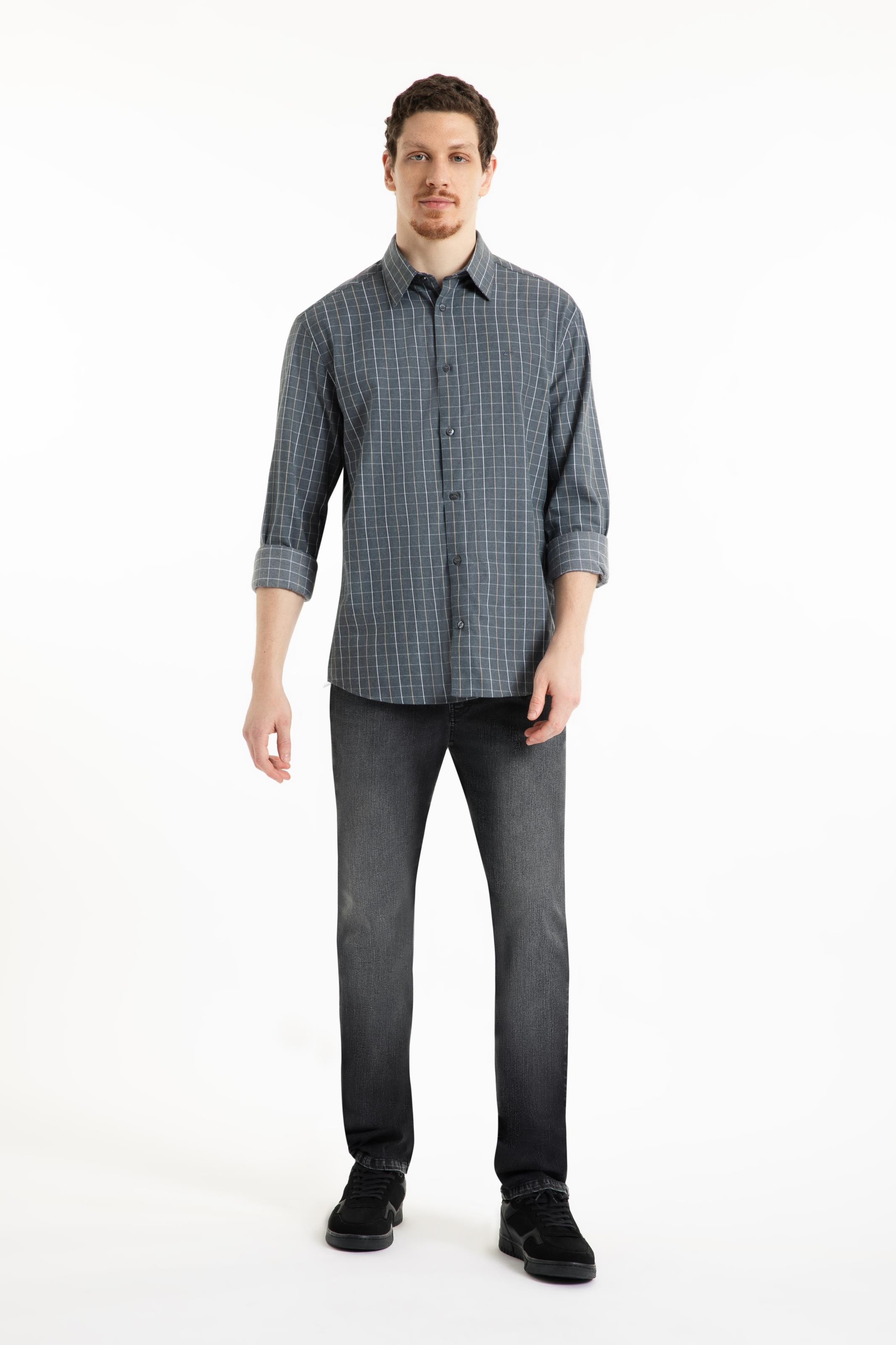 Camisa Xadez Wool Touch Ross Irish Cinza Camisa Xadez Wool Touch Ross Irish Cinza