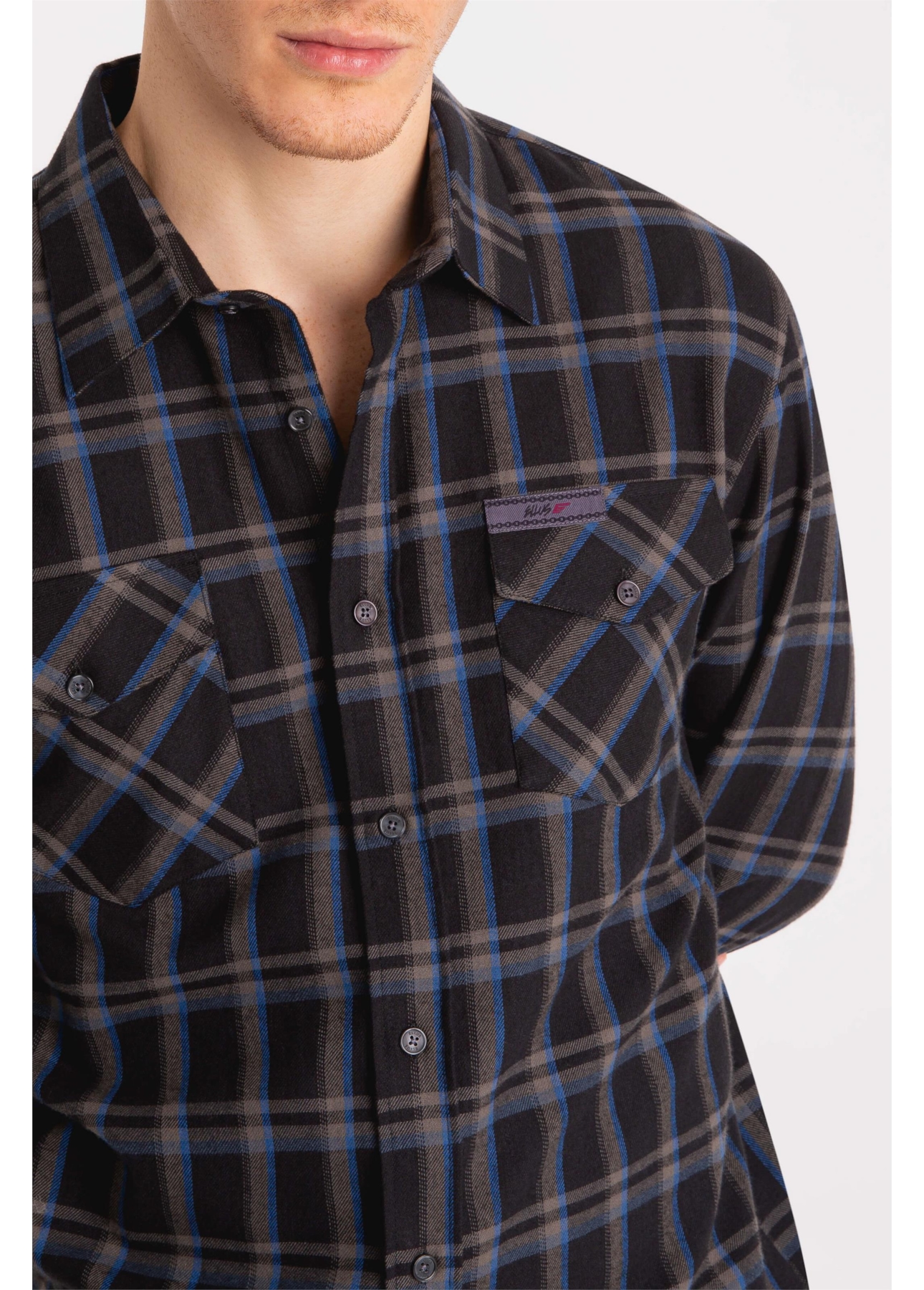 Camisa Xadrez Atlantic Plaid Cinza