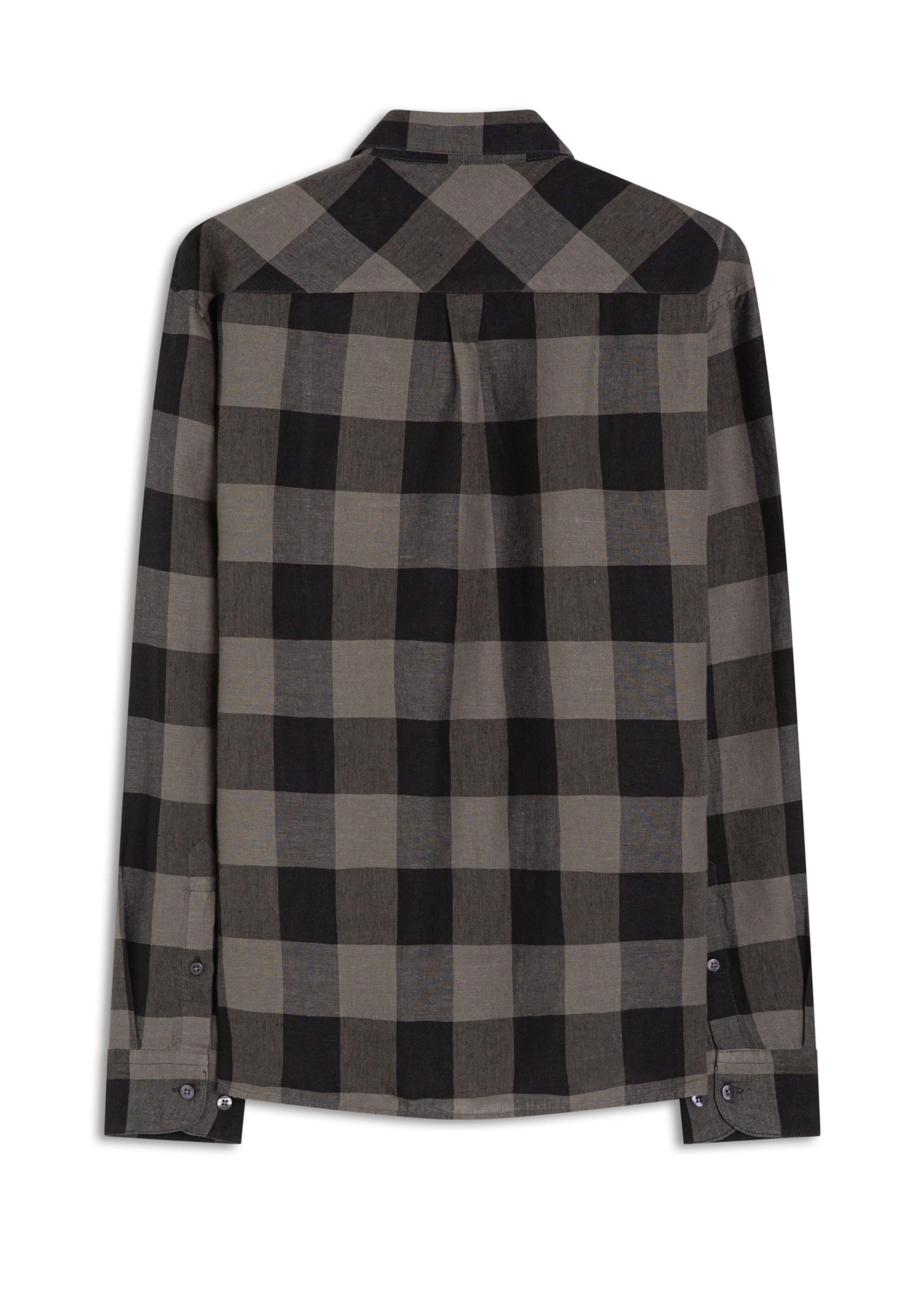 Camisa Xadrez Linen Blend Ocean Plaid Cinza