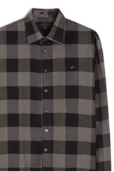 Camisa Xadrez Linen Blend Ocean Plaid Cinza