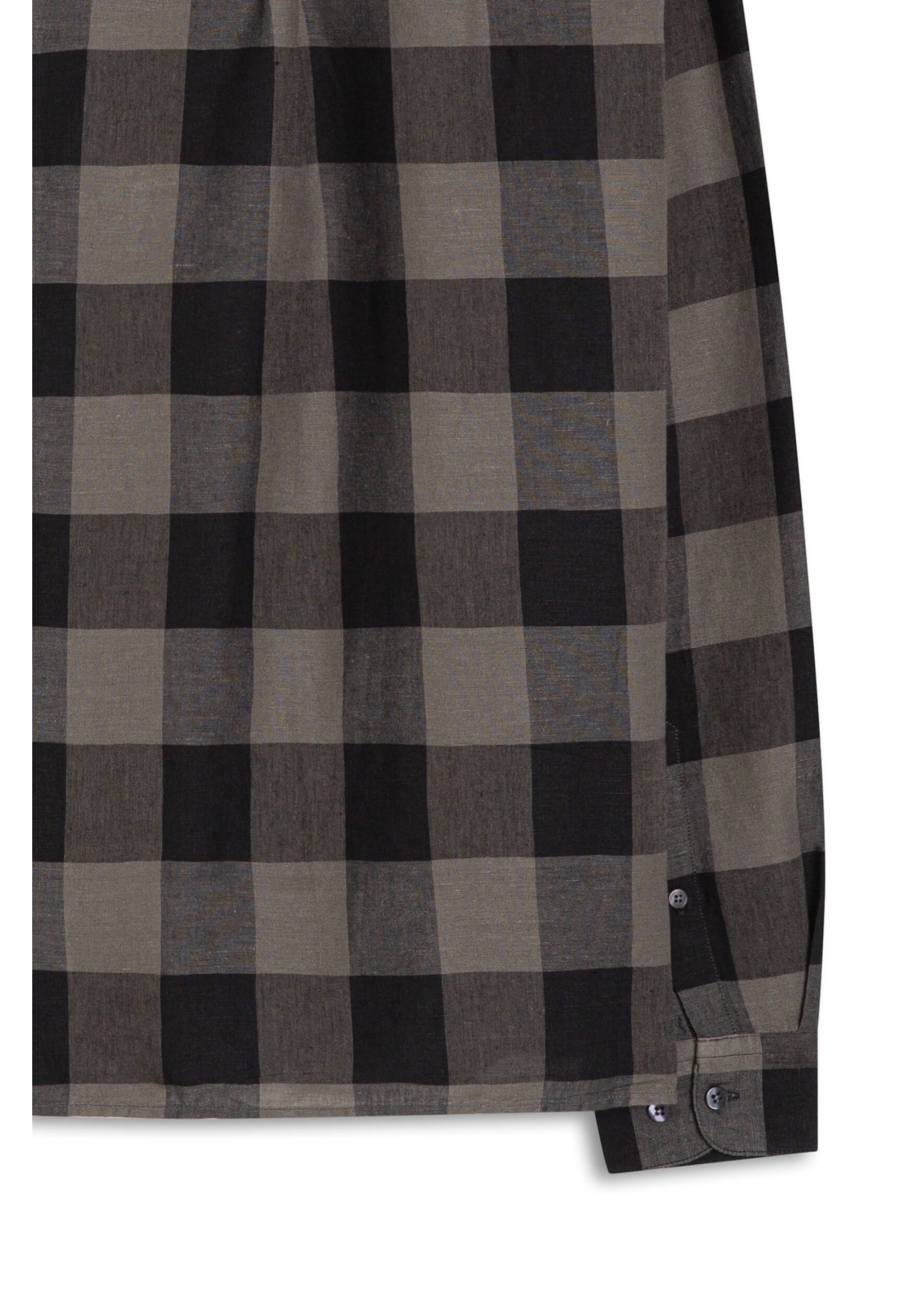 Camisa Xadrez Linen Blend Ocean Plaid Cinza