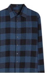 Camisa Xadrez Linen Blend Ocean Plaid Royal