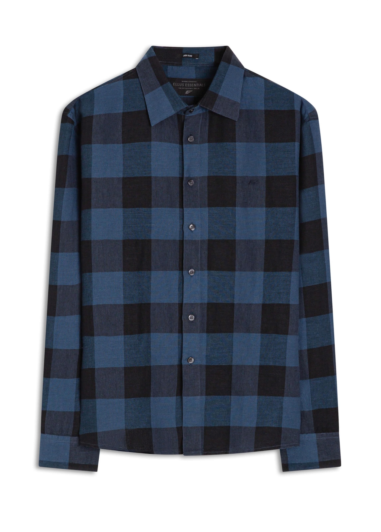 Camisa Xadrez Linen Blend Ocean Plaid Royal