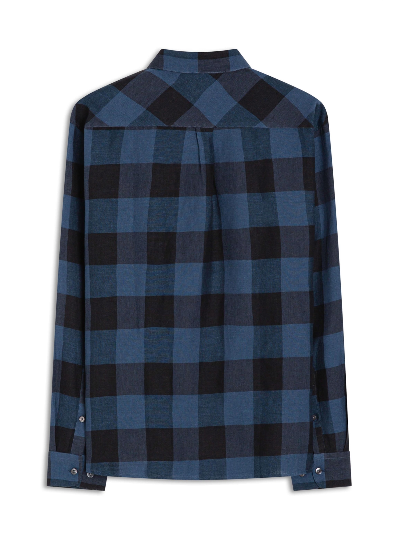 Camisa Xadrez Linen Blend Ocean Plaid Royal