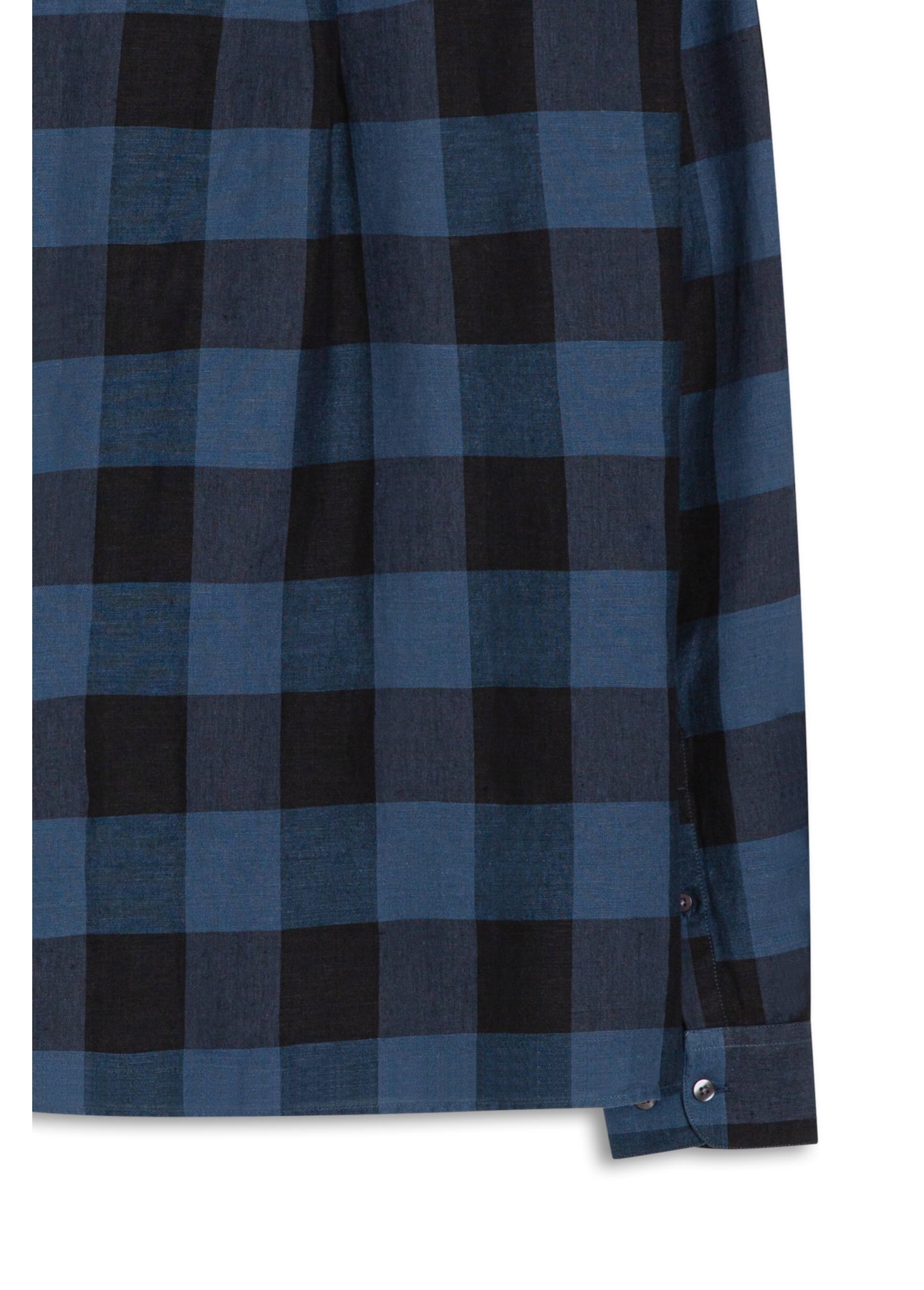 Camisa Xadrez Linen Blend Ocean Plaid Royal