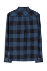 Camisa Xadrez Linen Blend Ocean Plaid Royal