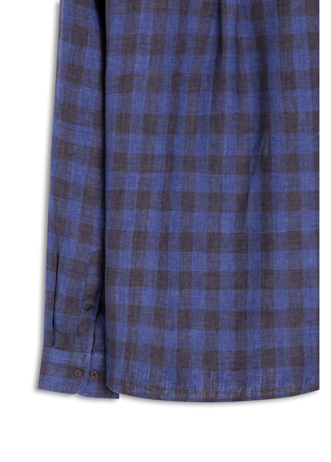Camisa Xadrez Linen Blend Stone Plaid Azul Bic