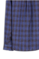 Camisa Xadrez Linen Blend Stone Plaid Azul Bic