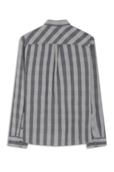 Camisa Xadrez Linen Blend Stone Plaid Grafite