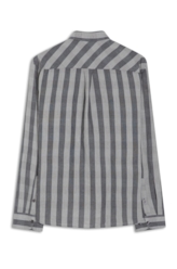 Camisa Xadrez Linen Blend Stone Plaid Grafite