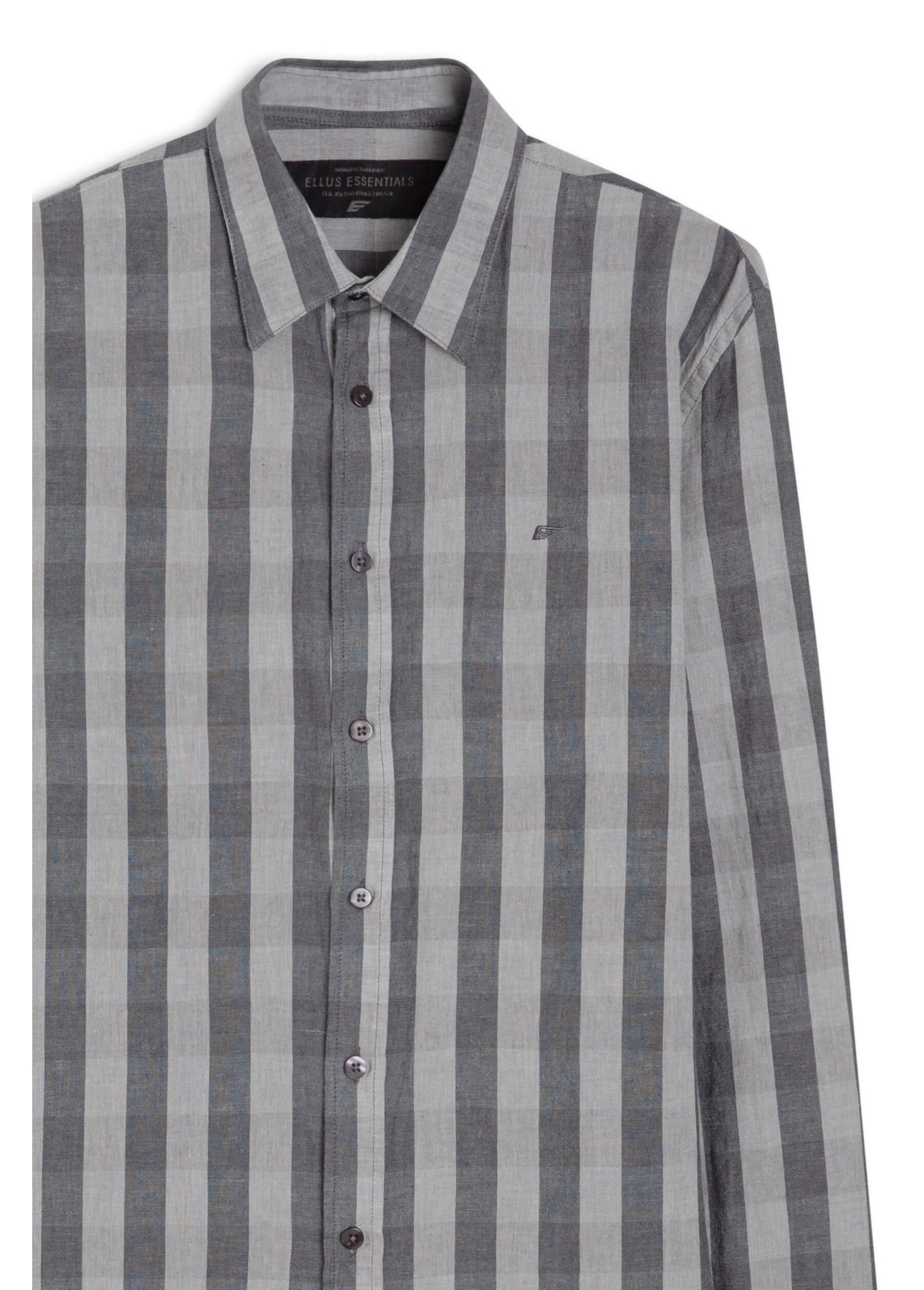 Camisa Xadrez Linen Blend Stone Plaid Grafite