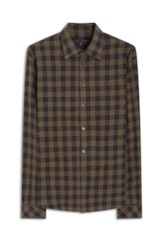Camisa Xadrez Linho Blend Ground Plaid Tabaco