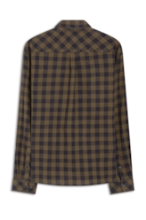 Camisa Xadrez Linho Blend Ground Plaid Tabaco