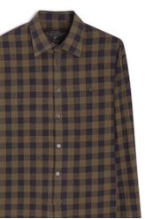 Camisa Xadrez Linho Blend Ground Plaid Tabaco