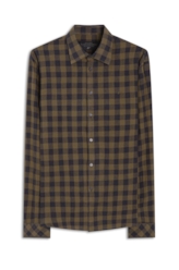 Camisa Xadrez Linho Blend Ground Plaid Tabaco