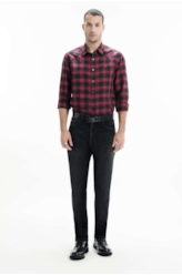 Camisa Xadrez Linho Blend Madra Bordeaux