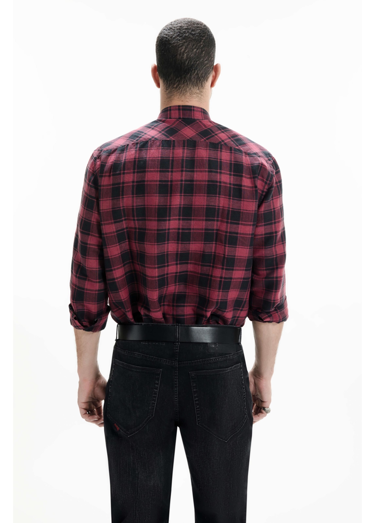 Camisa Xadrez Linho Blend Madra Bordeaux