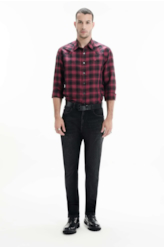 Camisa Xadrez Linho Blend Madra Bordeaux