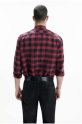 Camisa Xadrez Linho Blend Madra Bordeaux