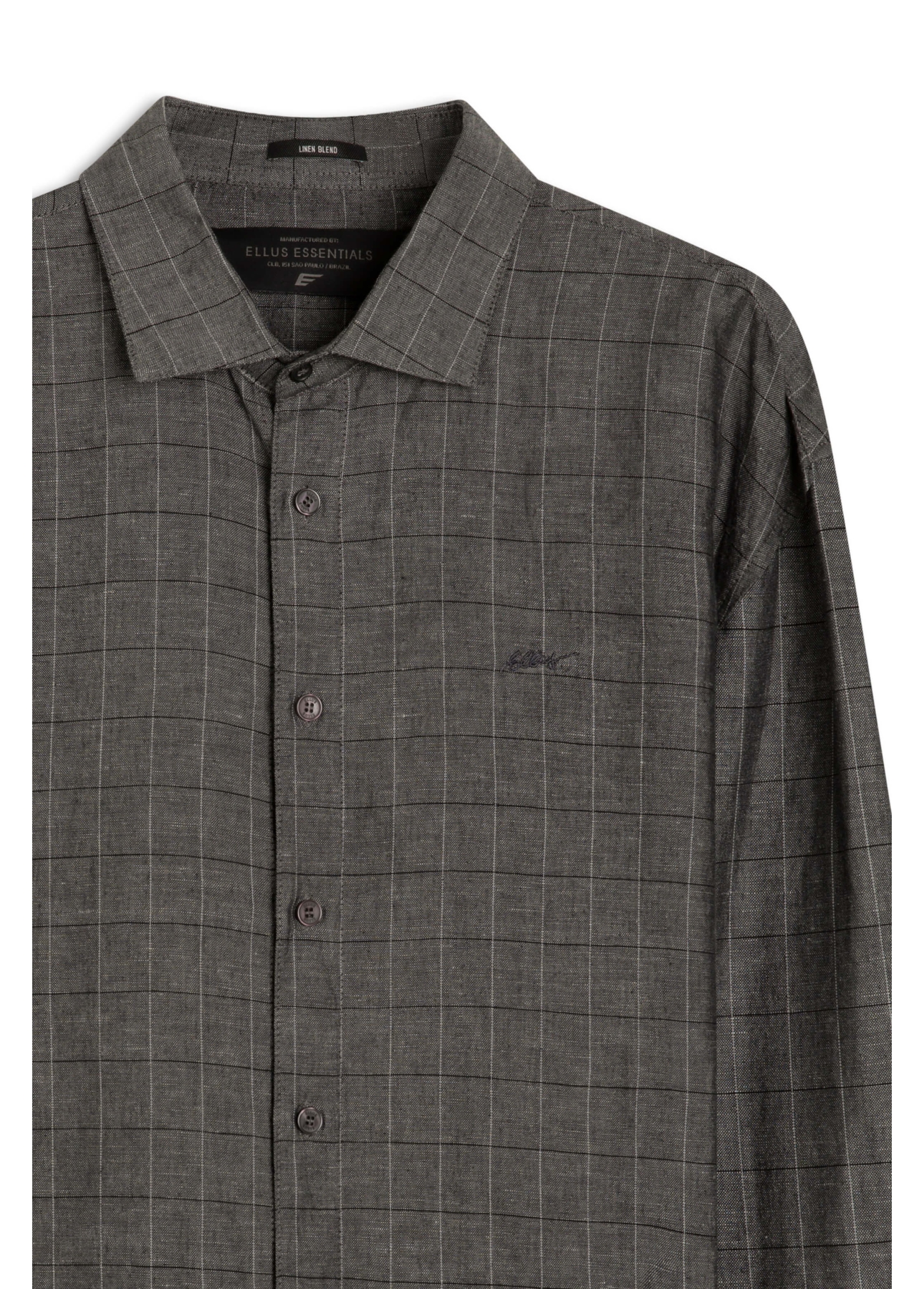 Camisa Xadrez Linho Longford Grafite