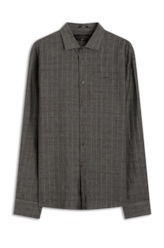 Camisa Xadrez Linho Longford Grafite
