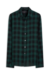 Camisa Xadrez Linho Madra Palid Verde Escuro