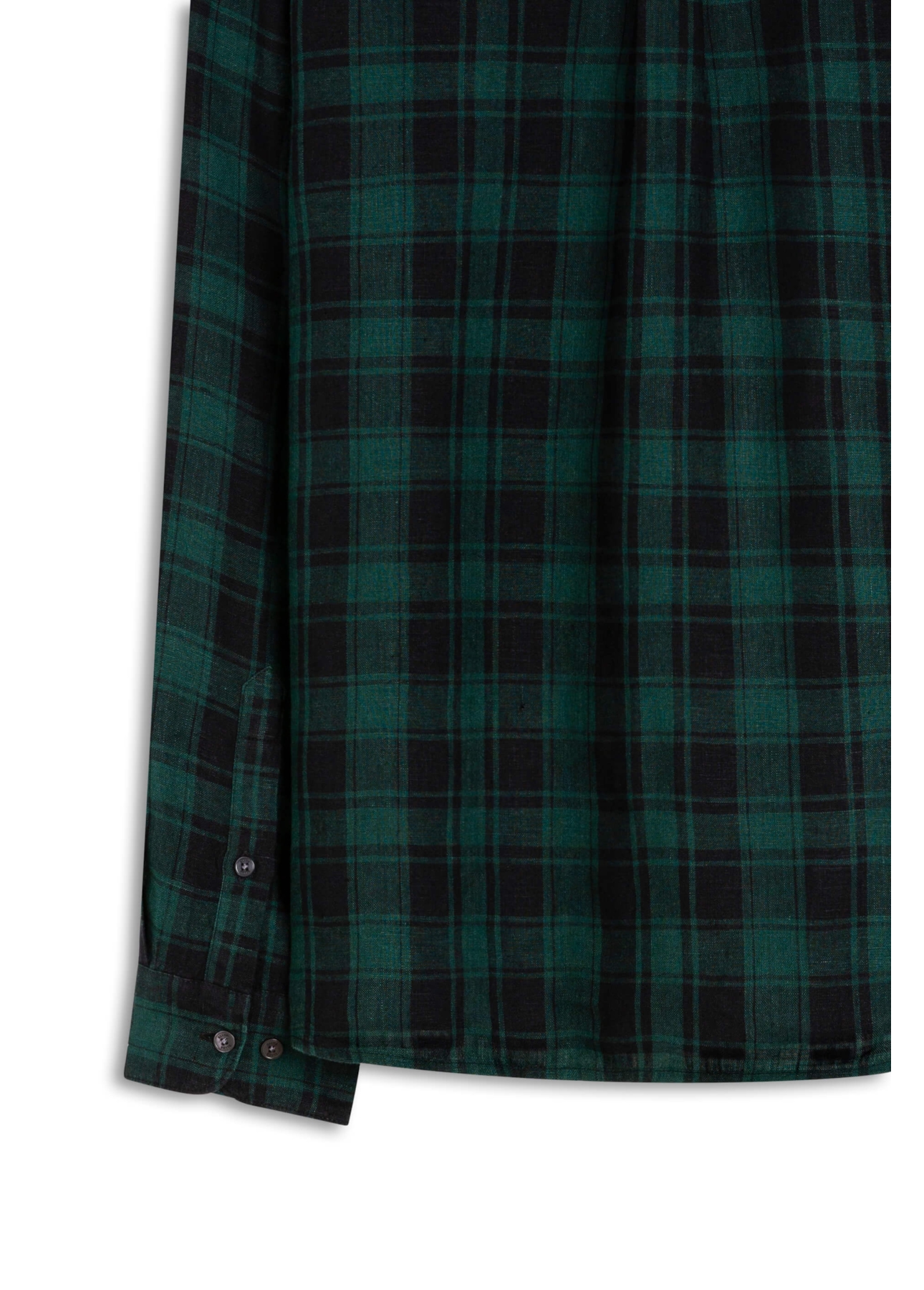 Camisa Xadrez Linho Madra Palid Verde Escuro