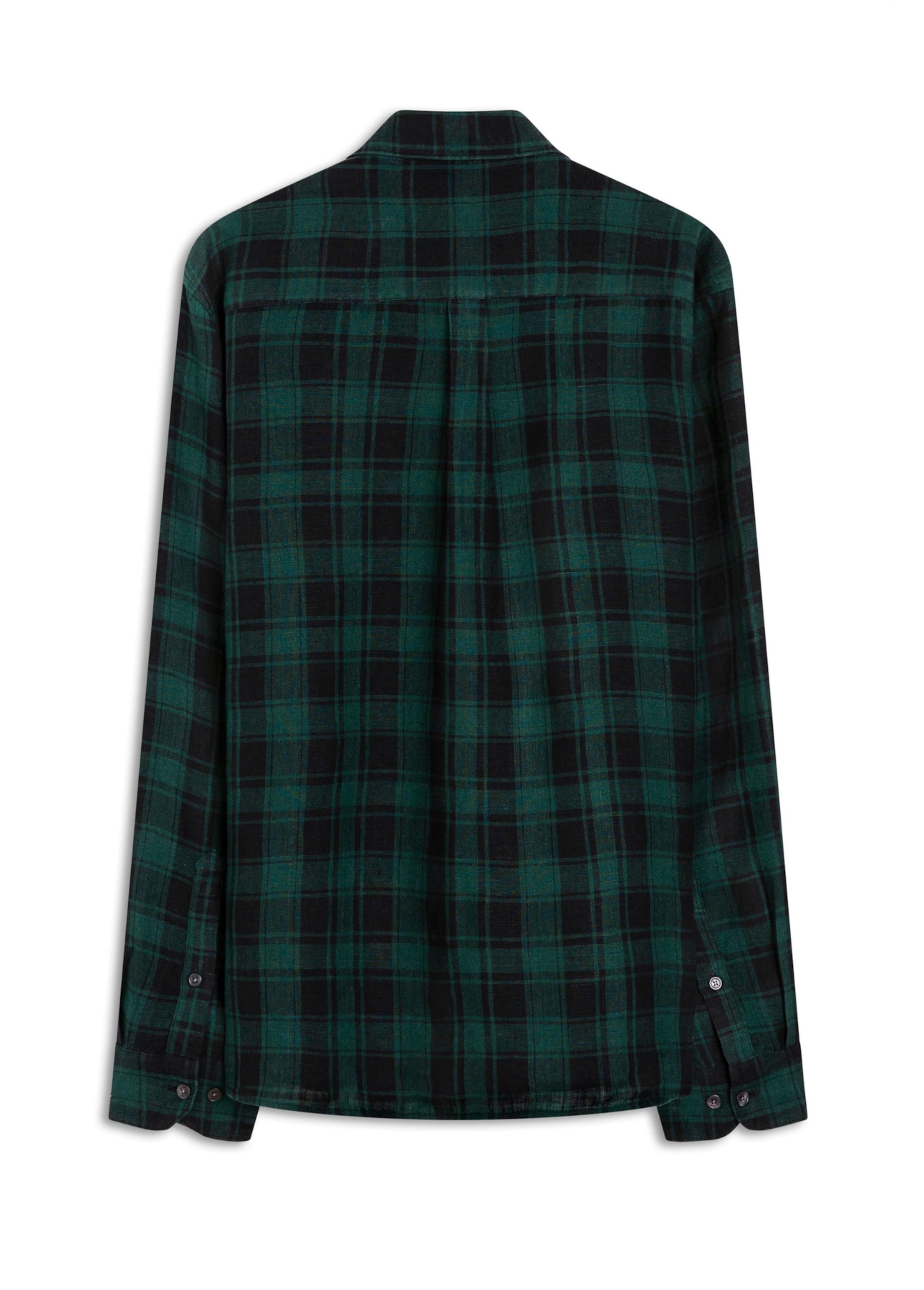 Camisa Xadrez Linho Madra Palid Verde Escuro