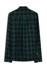 Camisa Xadrez Linho Madra Palid Verde Escuro