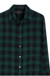 Camisa Xadrez Linho Madra Palid Verde Escuro