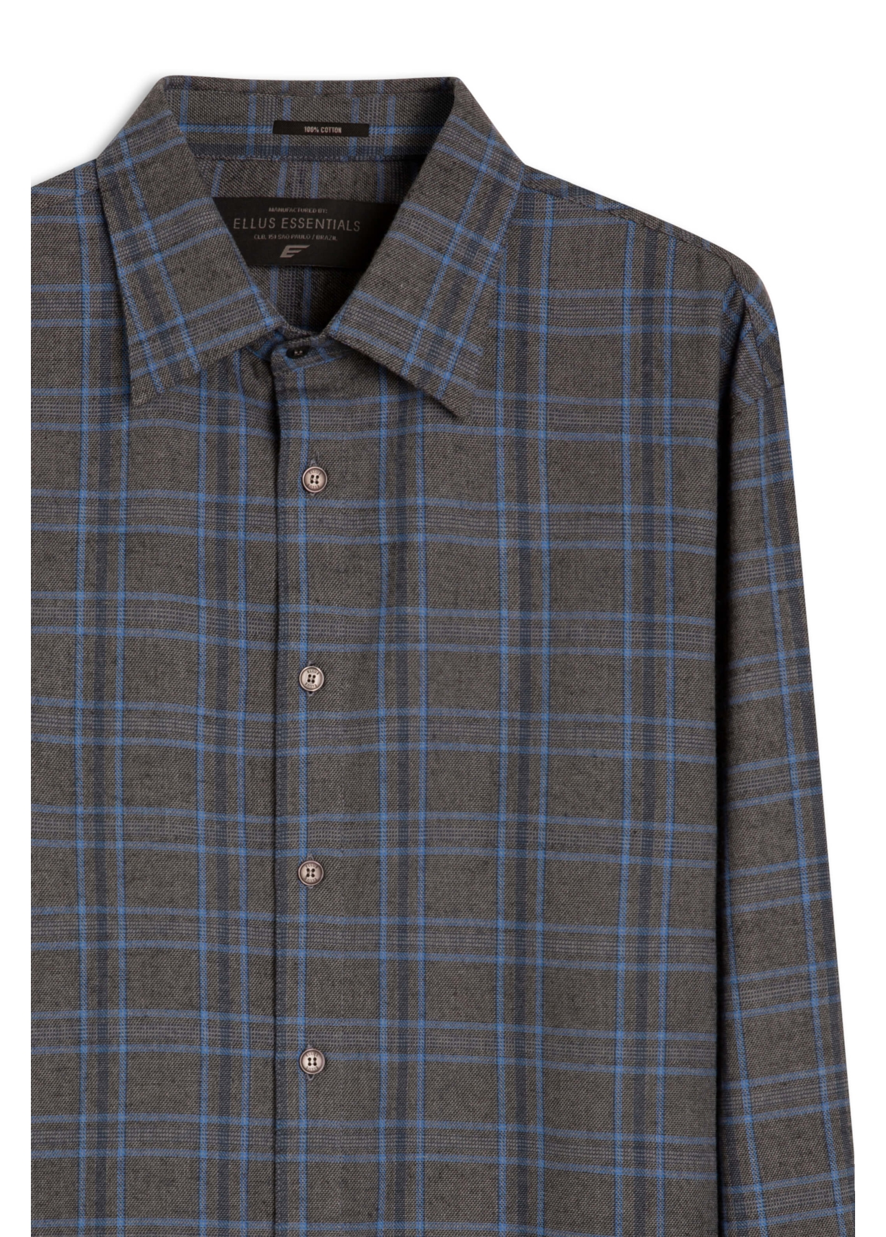 Camisa Xadrez Nagano Classic Cinza Medio
