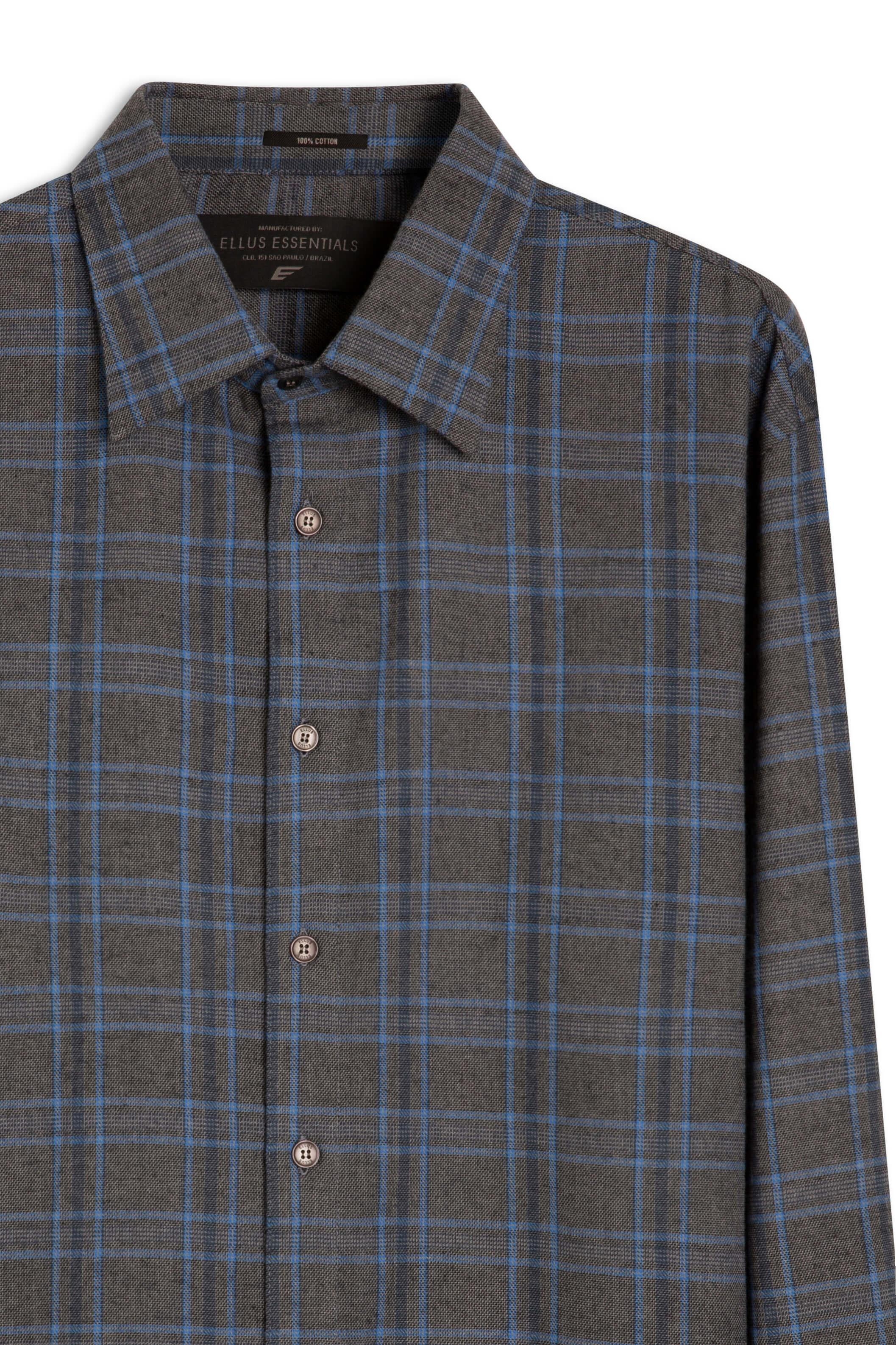 Camisa Xadrez Nagano Classic Cinza Medio