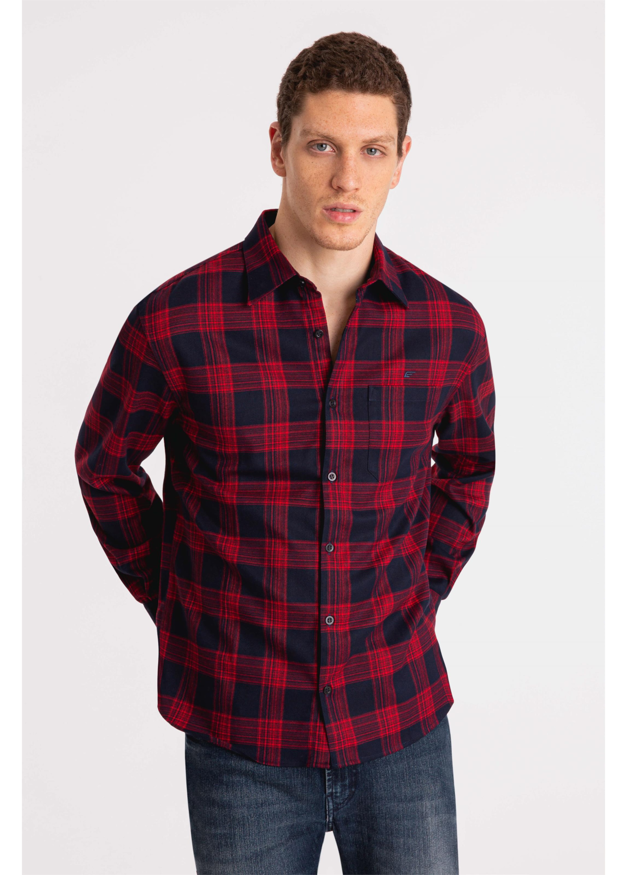 Camisa Xadrez Scarff Plaid Bordeaux