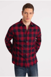 Camisa Xadrez Scarff Plaid Bordeaux