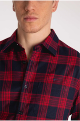 Camisa Xadrez Scarff Plaid Bordeaux